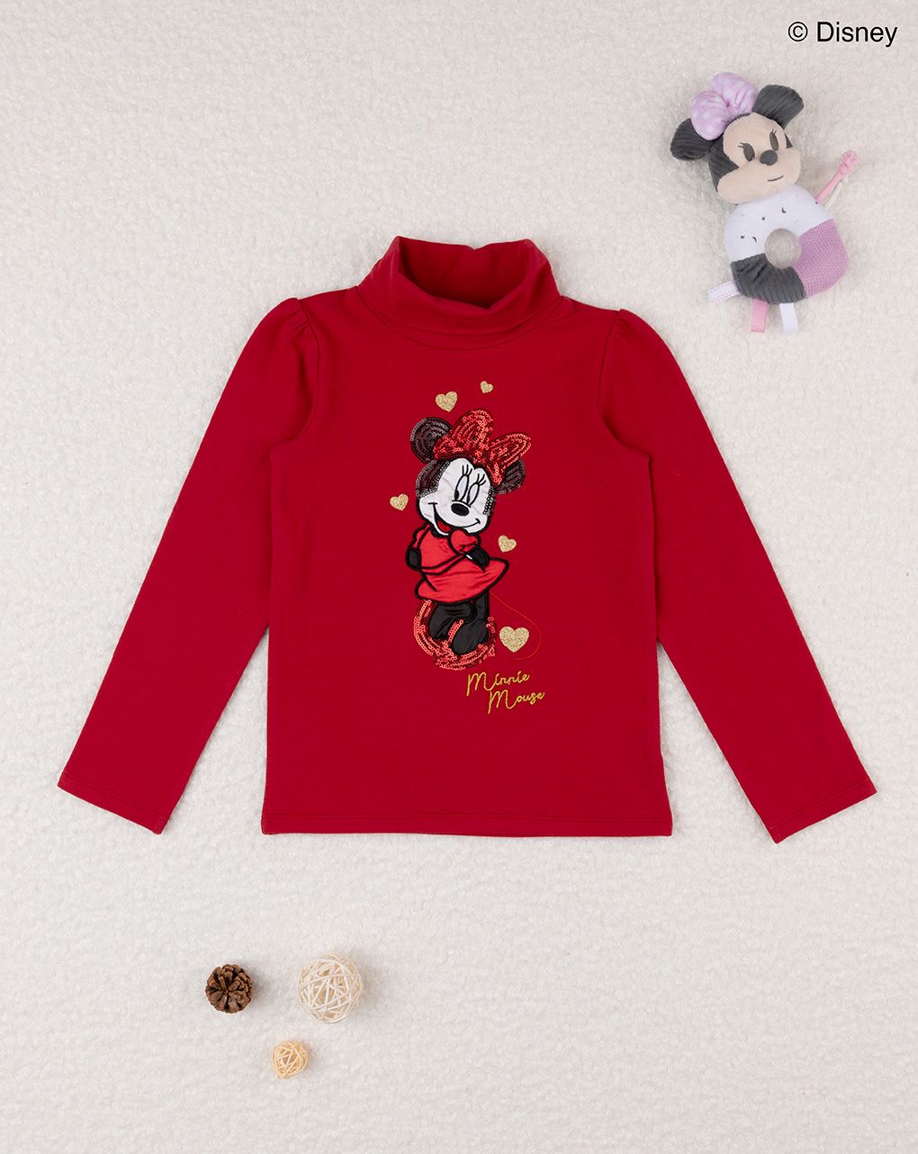 παιδική μπλούζα ζιβάγκο κόκκινη με τη minnie για κορίτσι