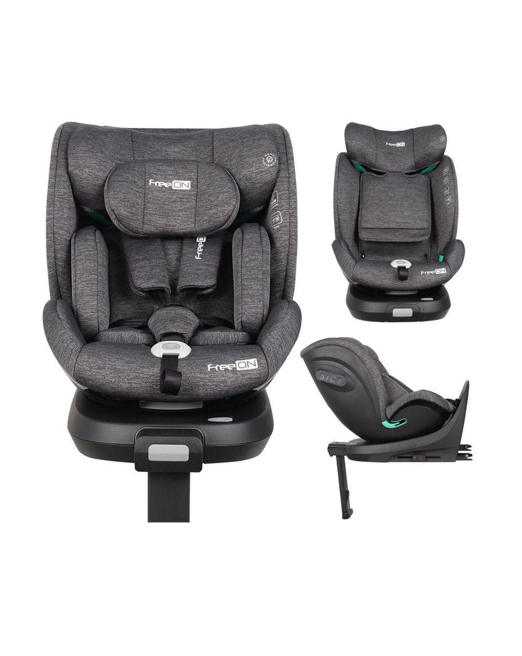 Freeon κάθισμα αυτοκινήτου space isofix 360° i-size (40-150cm) grey 49324 - Freeon