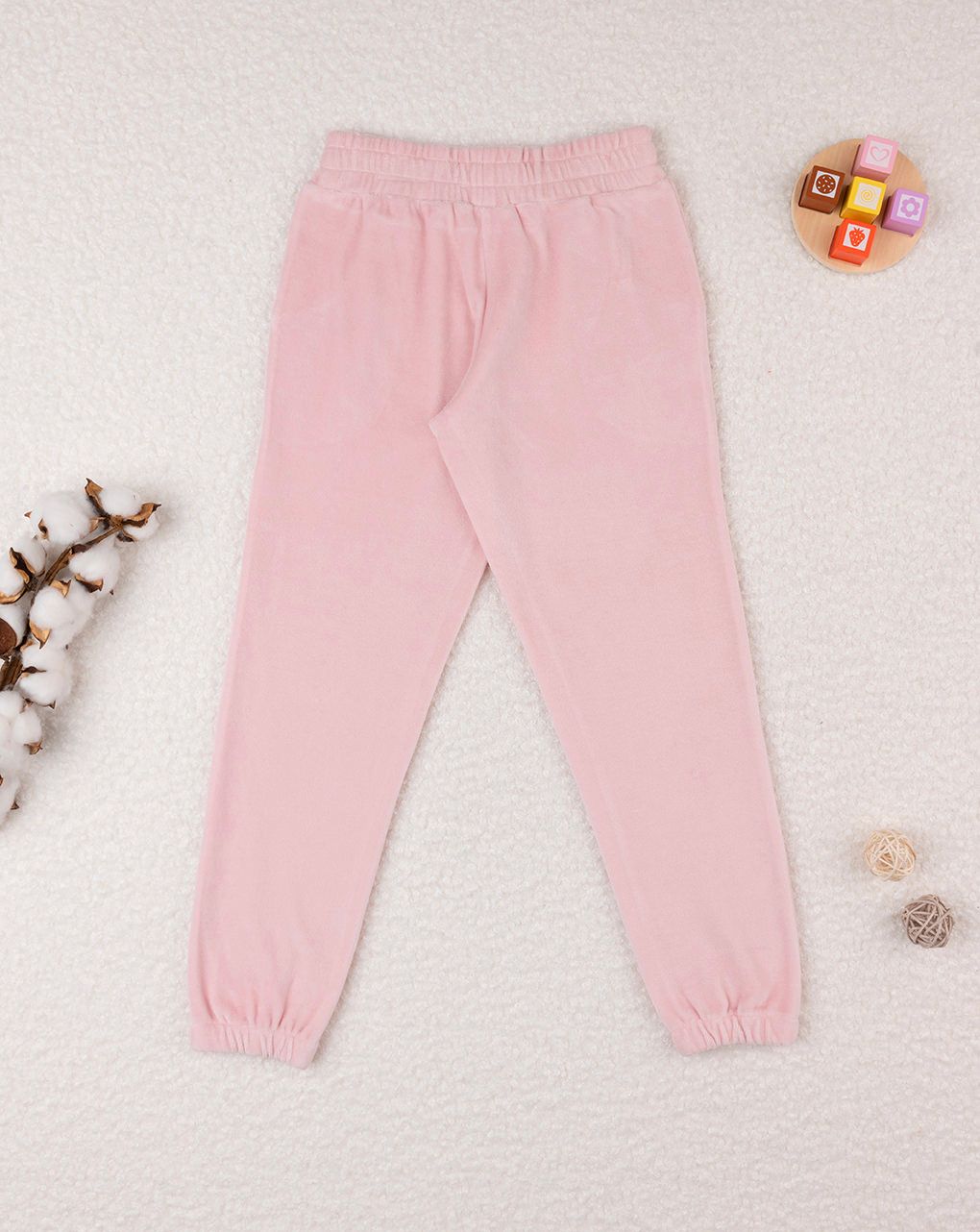 παιδικό παντελόνι φόρμας σενίλ ροζ be happy για κορίτσι - Prénatal