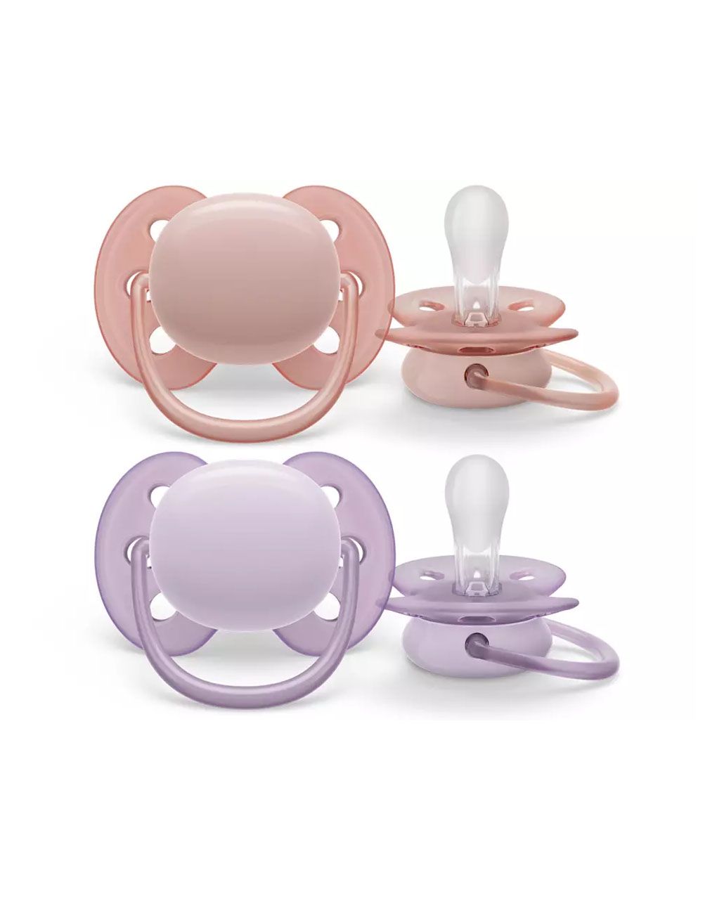 Philips avent πιπίλα ultra soft lilac-lychee pink 0-6m, scf091/31