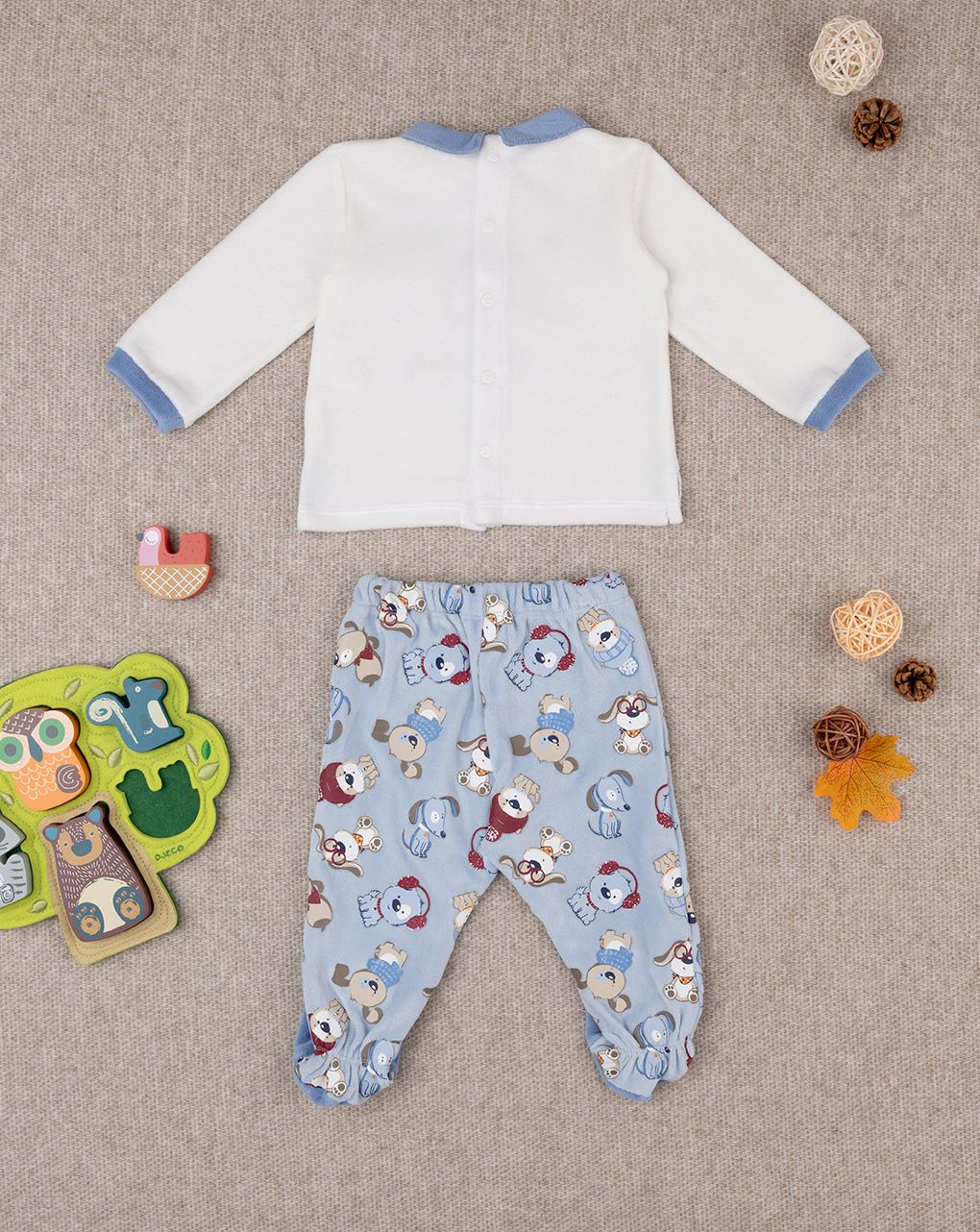 βρεφικό σετ σενίλ μπλούζα και γκέτα big north για αγόρι - Prénatal
