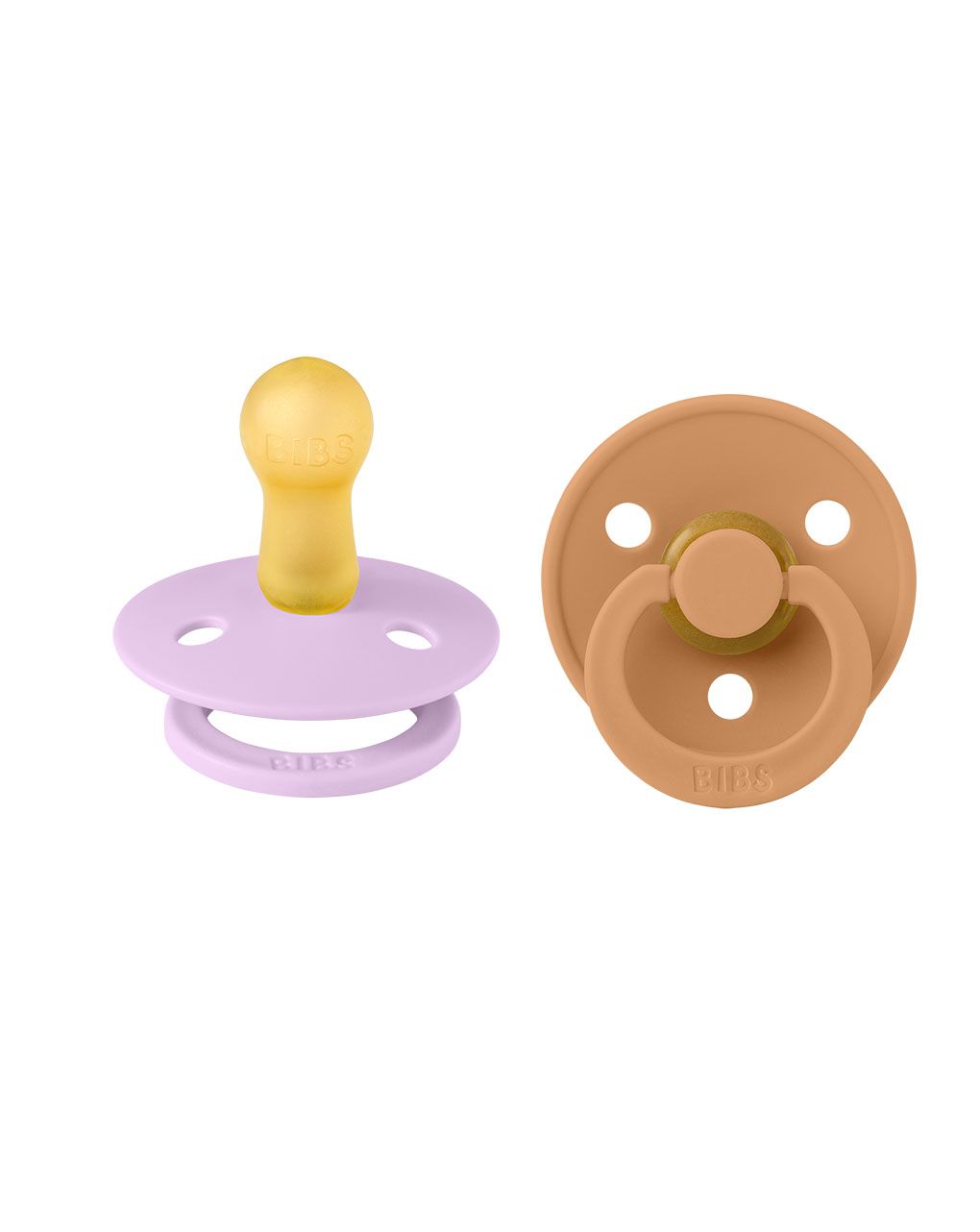 Bibs πιπίλες καουτσούκ colour violet sky/pumpkin  6+m σετ 2 τεμ.