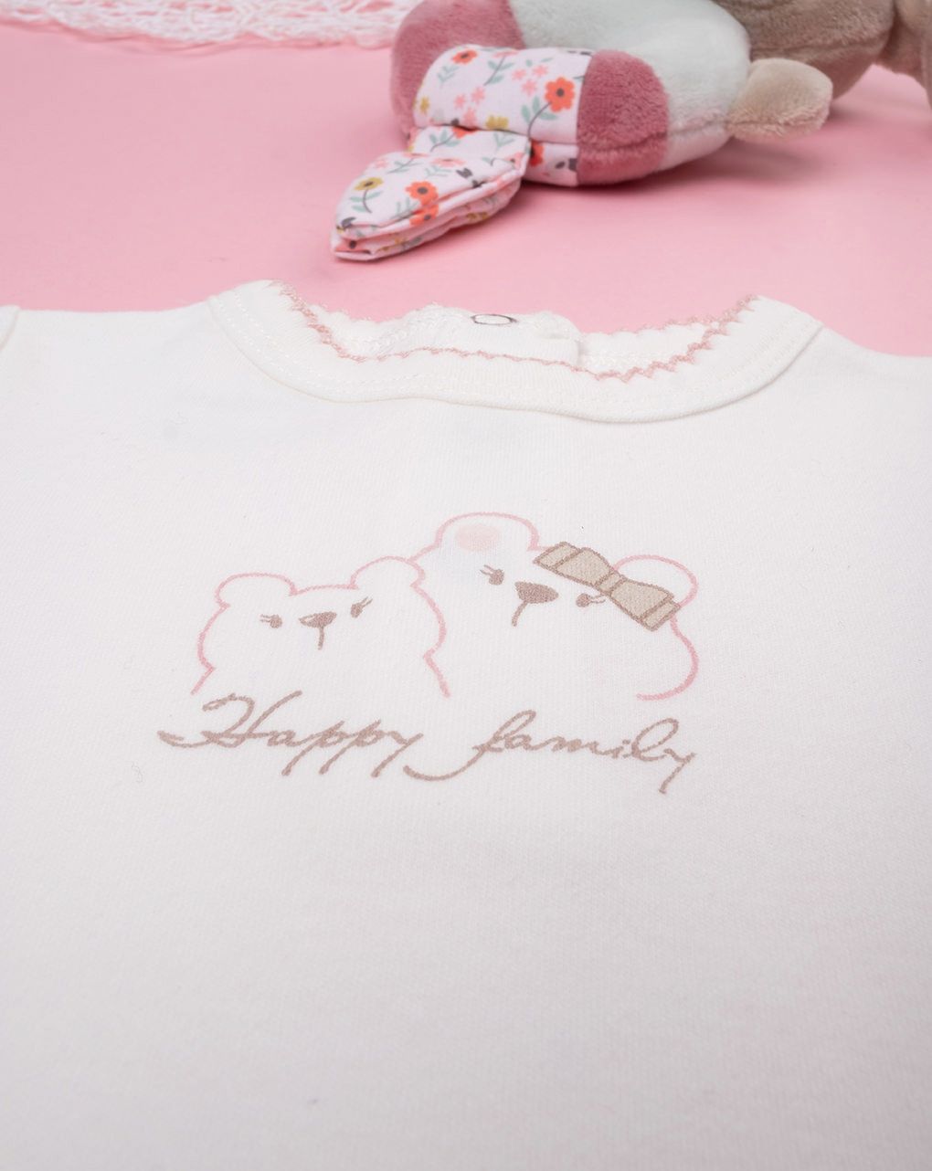 βρεφικό σετ κορμάκι, γιλέκο και γκέτα bear trace για κορίτσι - Prénatal