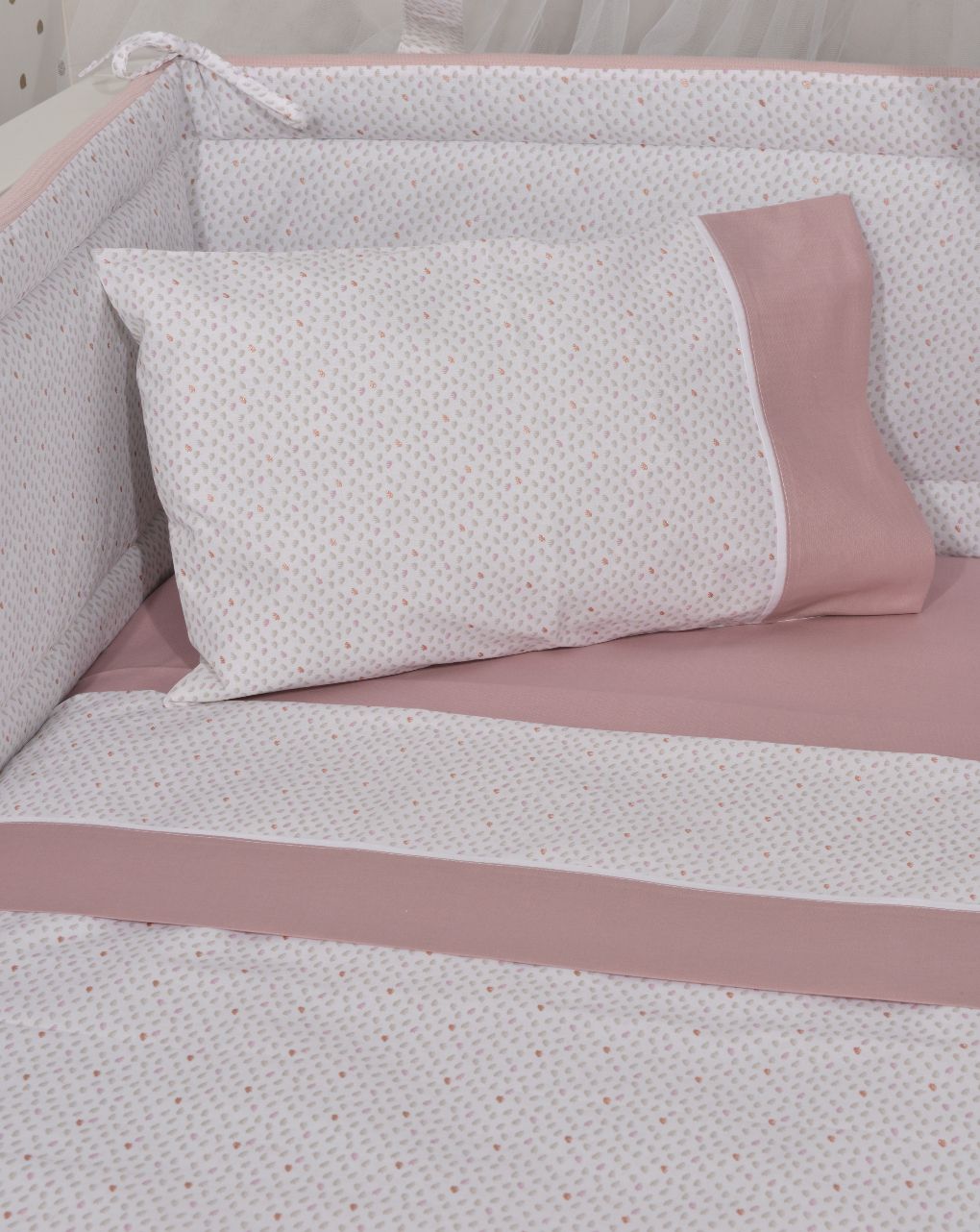 Baby oliver σετ σεντόνια κρεβατιού x3 dusty pink 46-6706-402