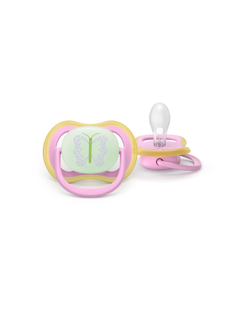 Philips avent πιπίλα σιλικόνης ultra air nighttime 2τμχ κουκουβάγια/πεταλούδα 6-18 μηνών scf376/29 - Philips Avent