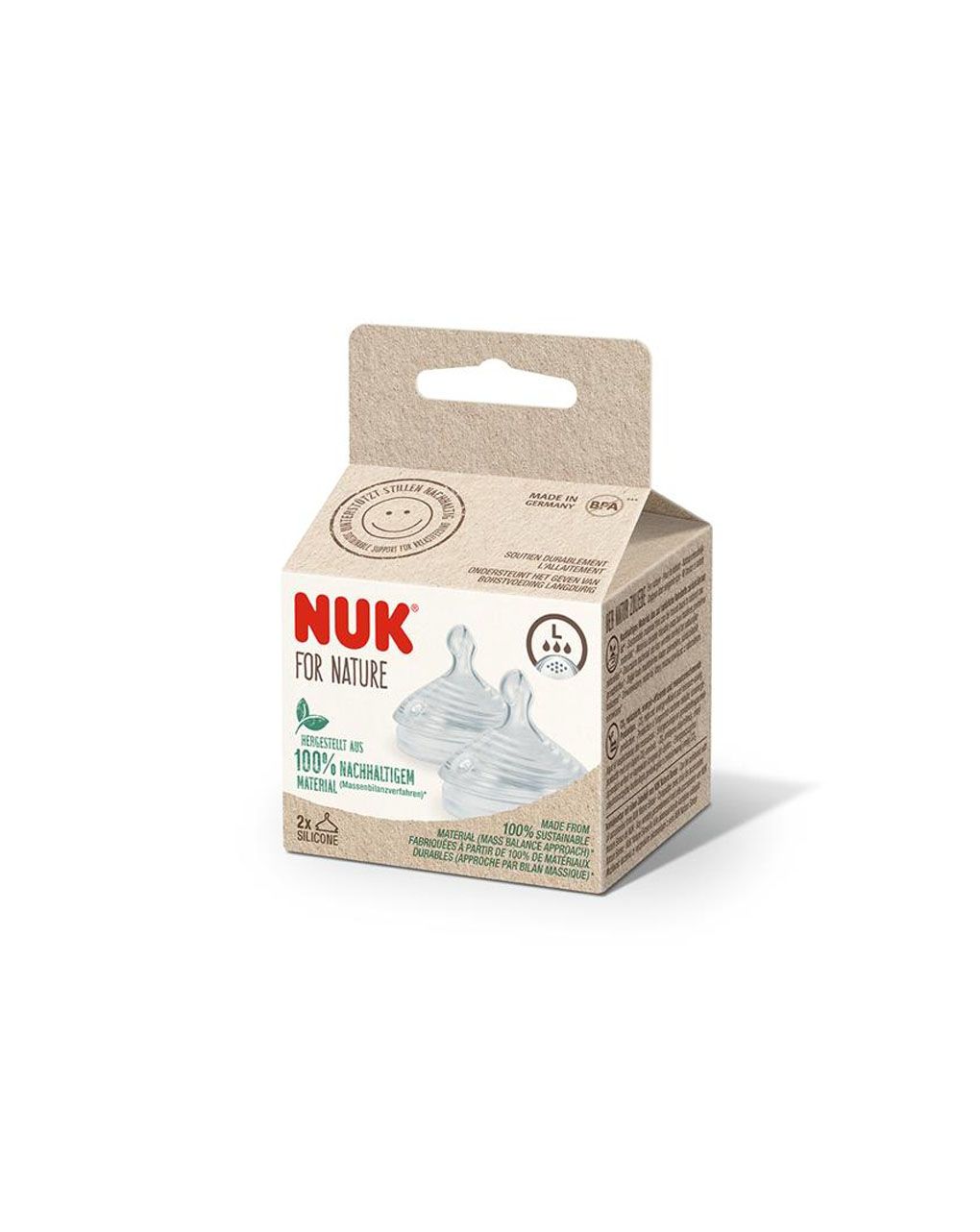 Nuk θηλή σιλικόνης for nature μέγεθος l,2τεμ - Nuk