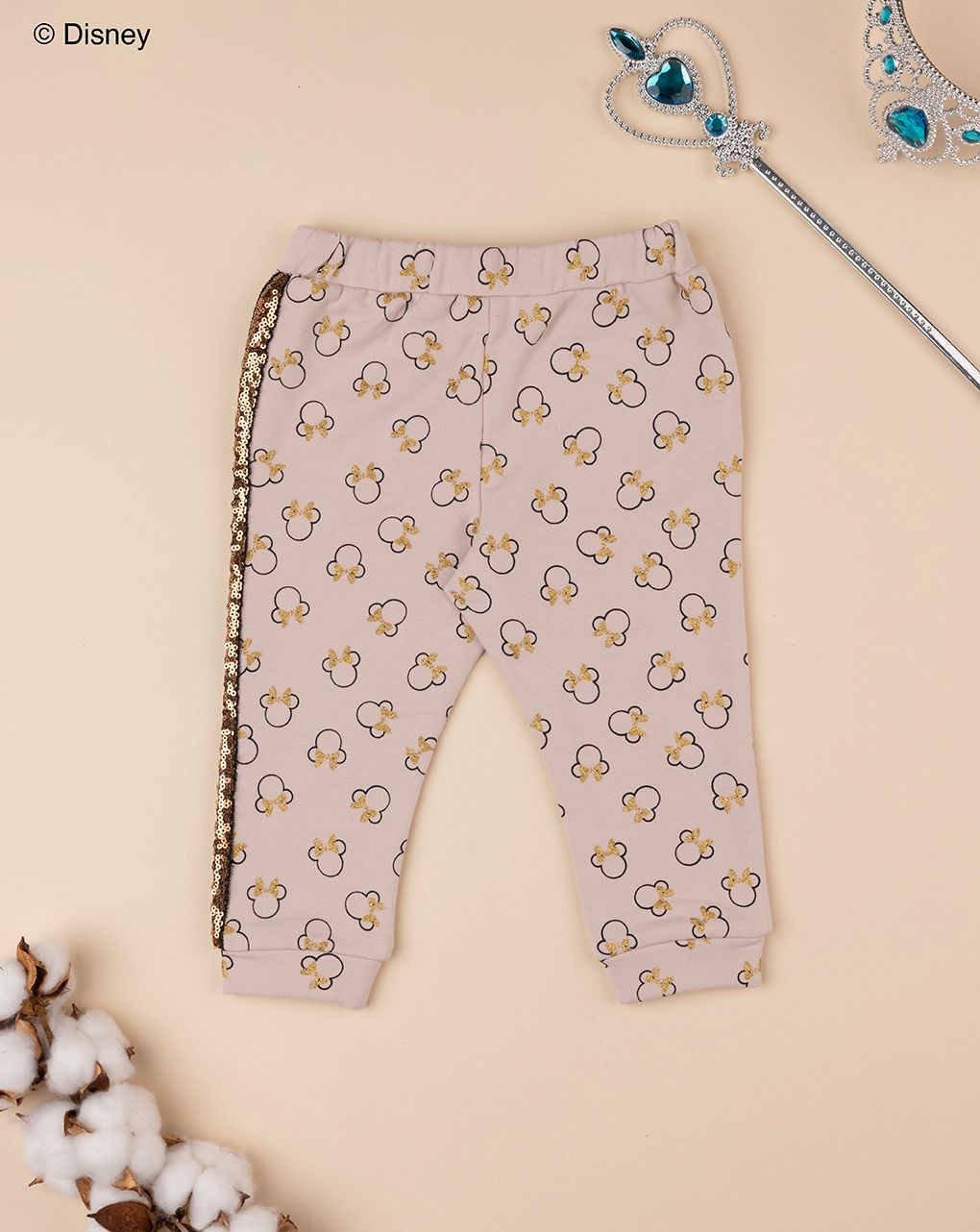 βρεφικό παντελόνι φόρμας μπεζ με τη minnie για κορίτσι - Prénatal