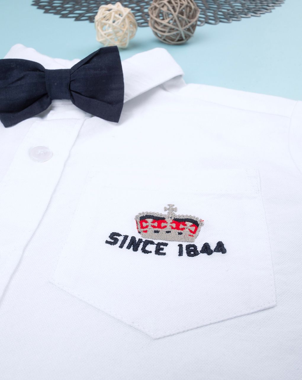 παιδικό πουκάμισο λευκό με παπιγιόν για αγόρι - Prénatal