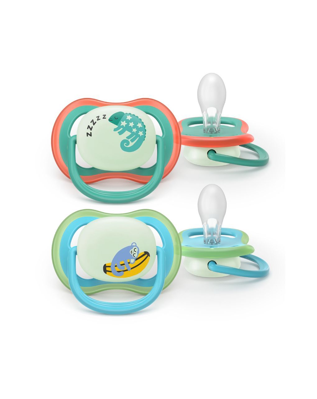 Philips avent πιπίλα ultra air nighttime moon-star 6-18m scf376/13