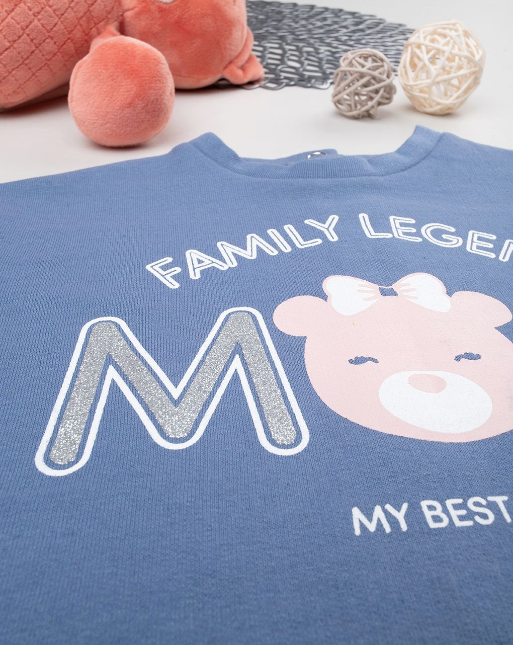 βρεφική μπλούζα φούτερ μπλε mom για κορίτσι - Prénatal