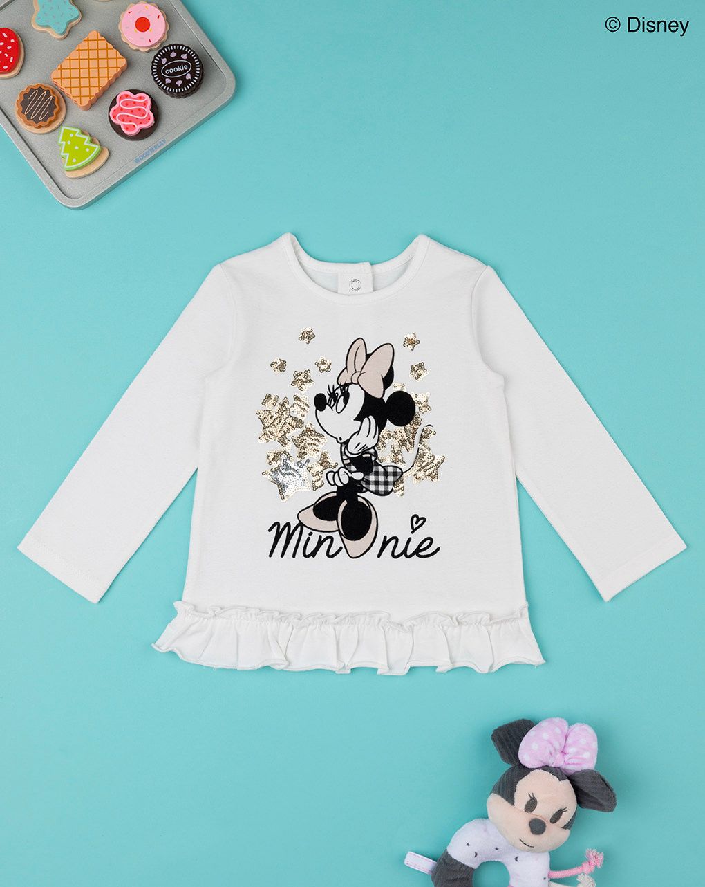 βρεφική μπλούζα λευκή με την minnie για κορίτσι - Prénatal