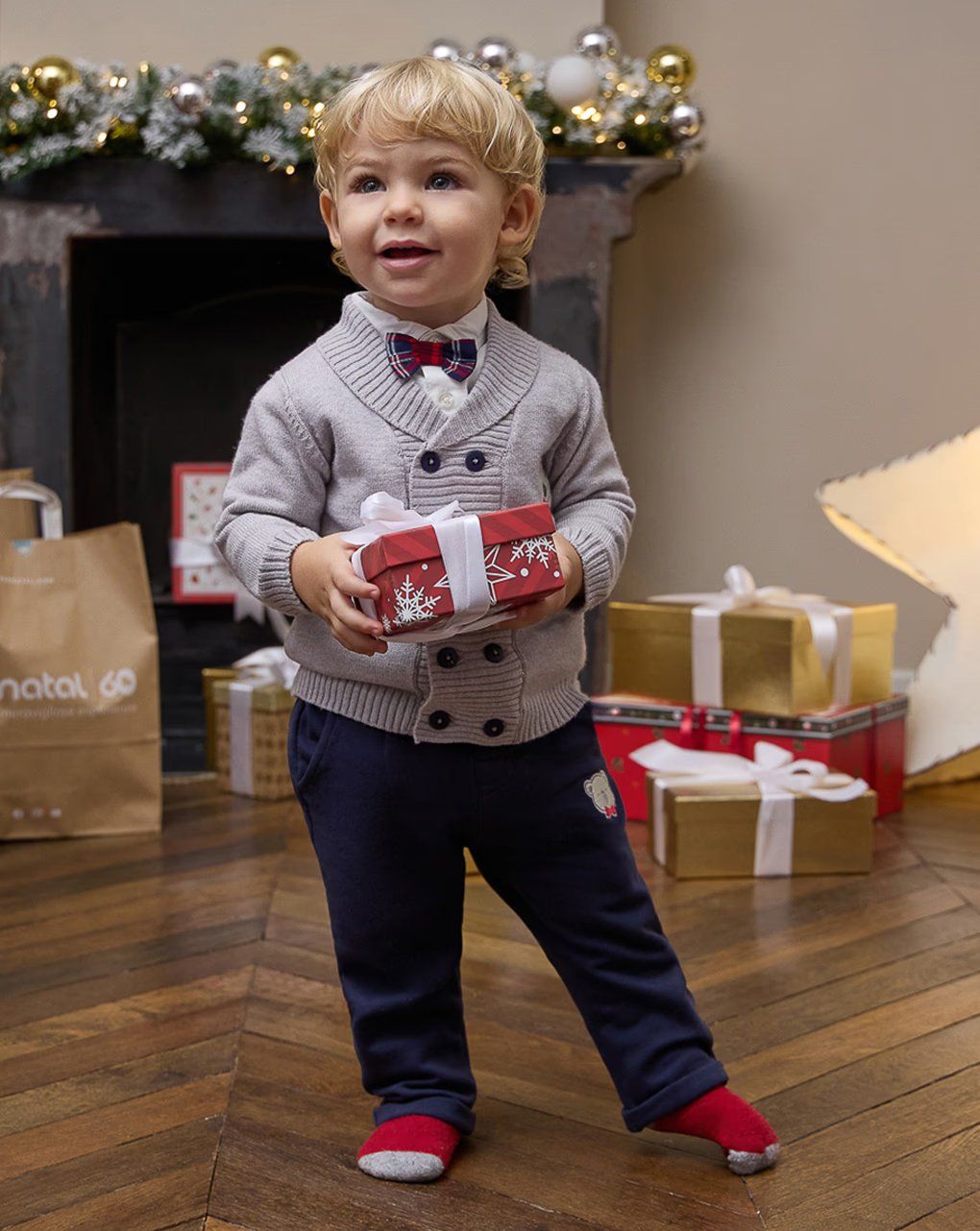 βρεφικό παντελόνι μπλε teddy για αγόρι