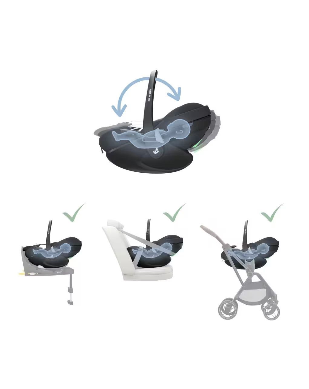 Maxi cosi κάθισμα αυτοκινήτου pebble 360 pro i-size (40-87cm) essential black - Maxi-Cosi