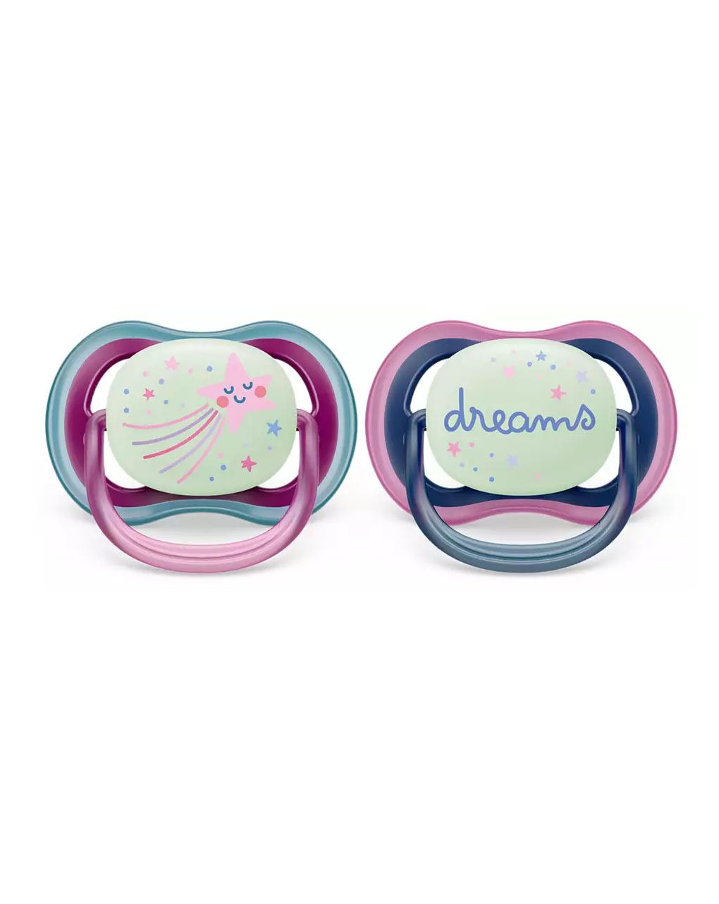 Philips avent πιπίλα ultra air nighttime pink comet-star dreams 6-18m, scf376/14 - Philips Avent