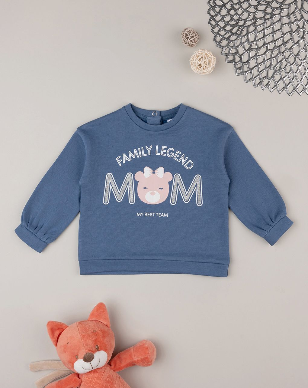 βρεφική μπλούζα φούτερ μπλε mom για κορίτσι - Prénatal