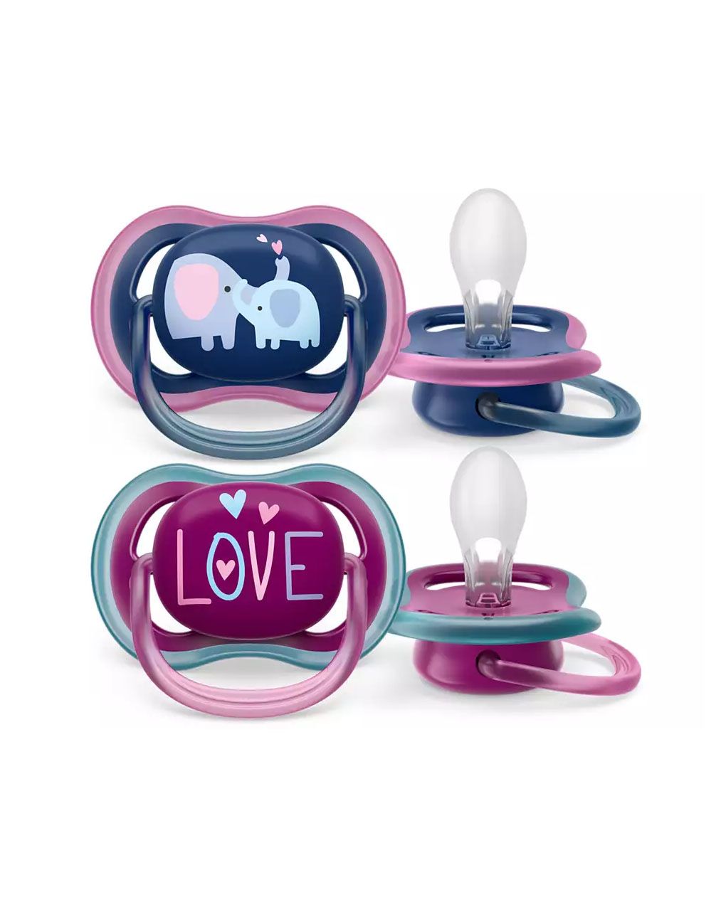 Philips avent πιπίλα ultra air elephants love 18m+, scf349/22