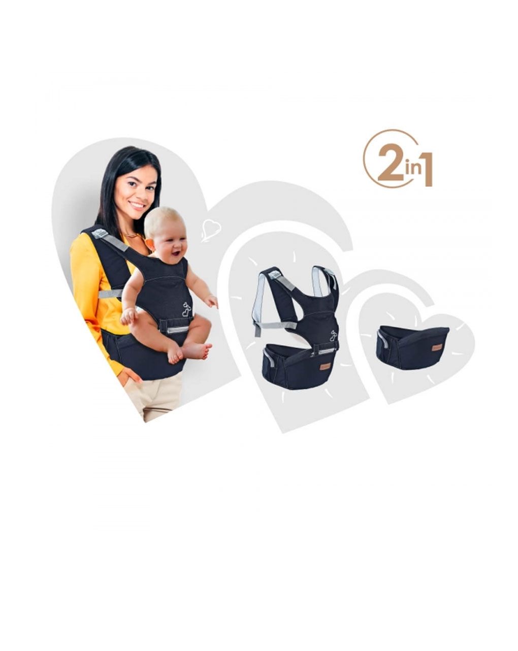 Bebe stars μάρσιπος lift & go dark grey (έως 9kg) - Bebe Stars