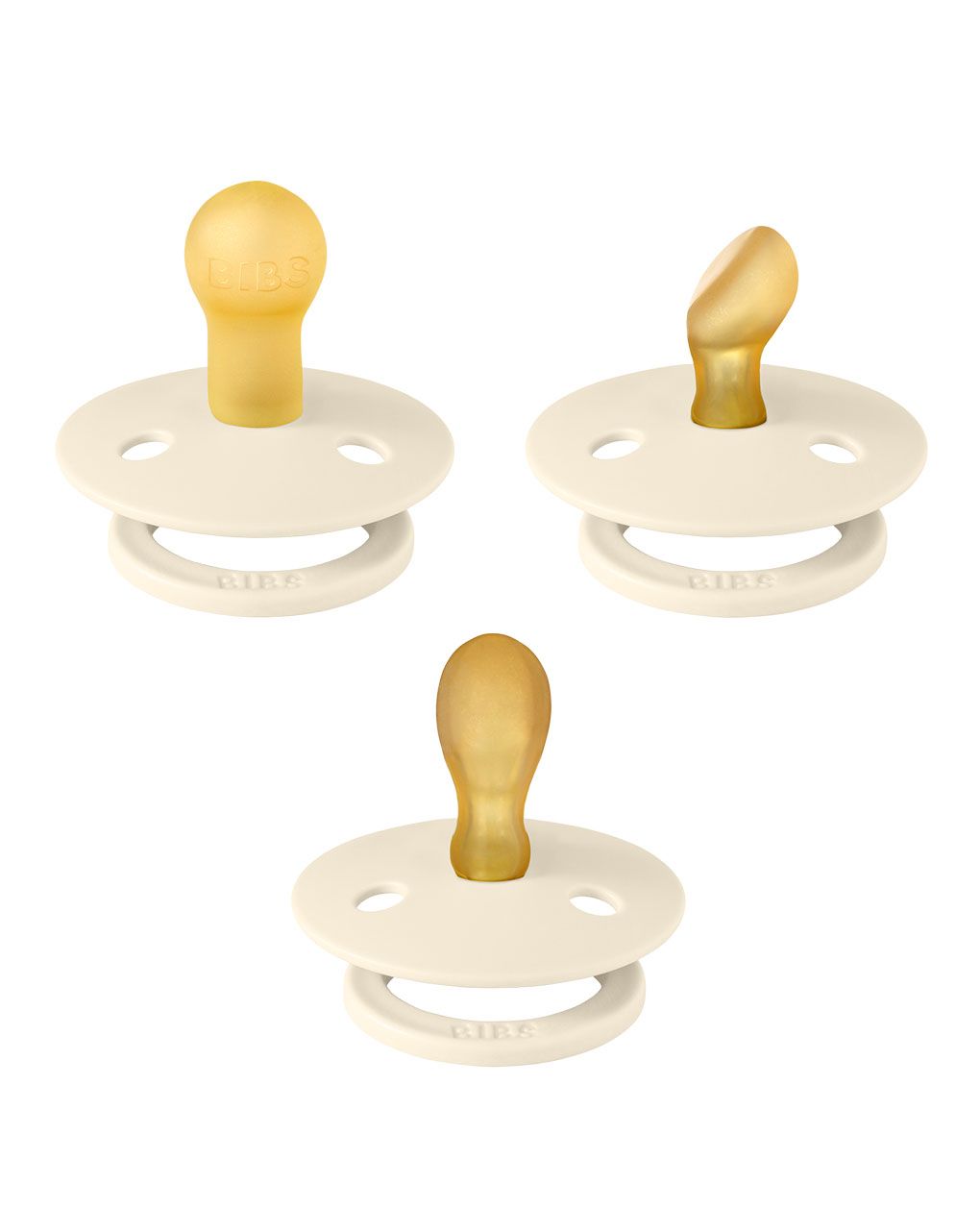 Bibs πιπίλες καουτσούκ try-it colour ivory  0+m σετ 3 τεμ.