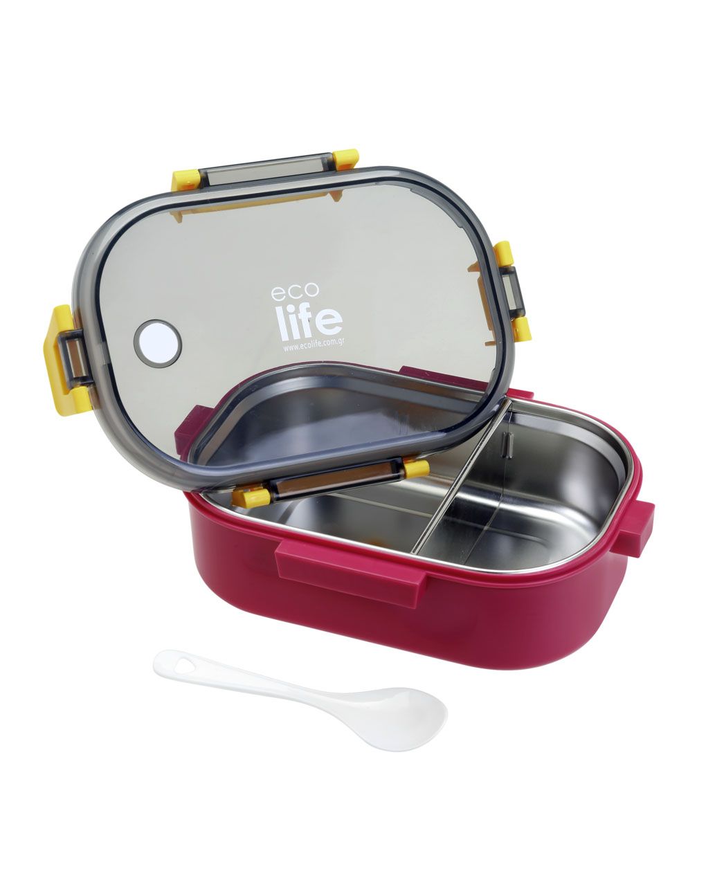Ecolife ανοξείδωτο φαγητοδοχείο με χώρισμα 900ml deep rose 33-bo-9068 - Ecolife