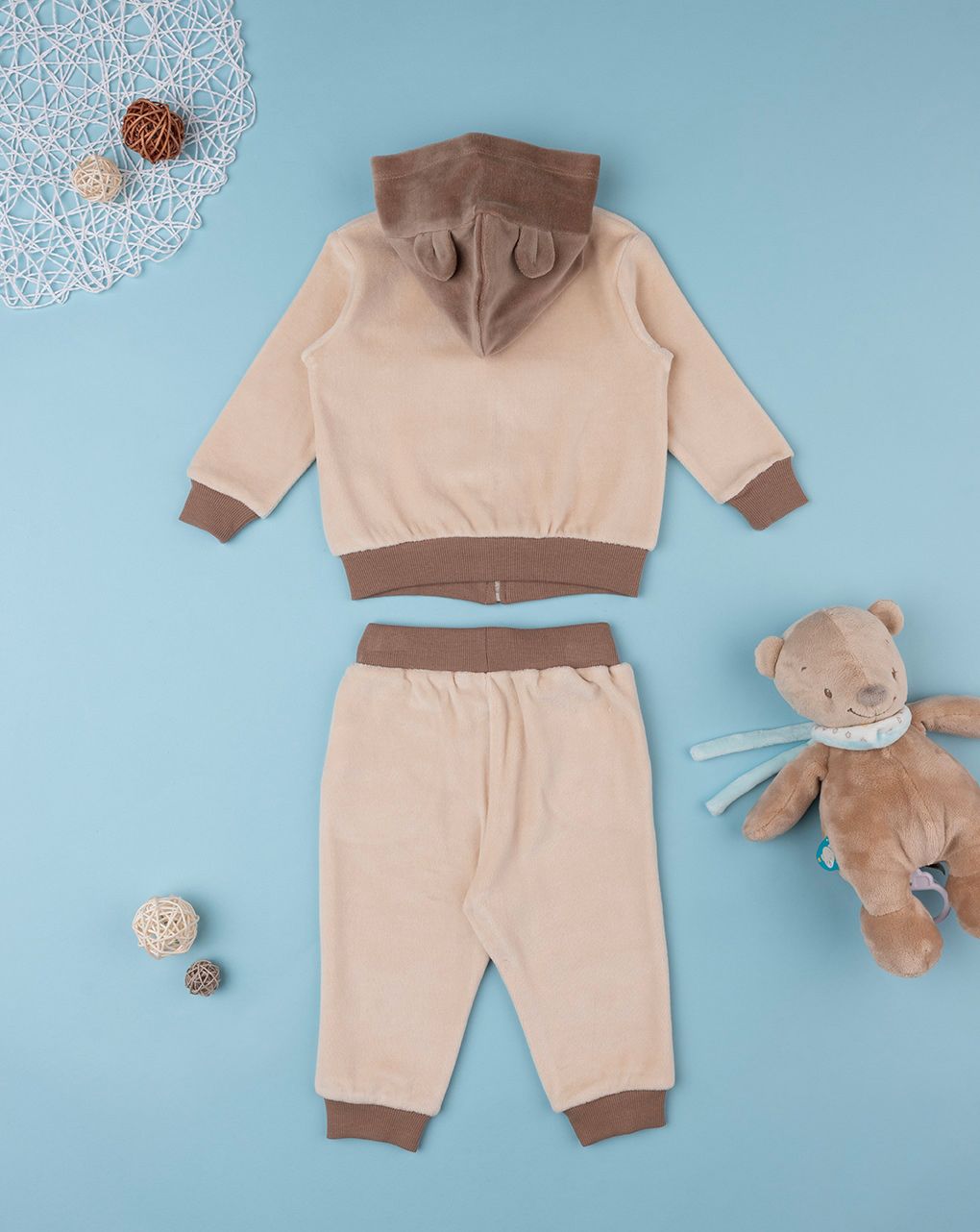 βρεφικό σετ σενίλ ζακέτα και φόρμα wild life για αγόρι - Prénatal