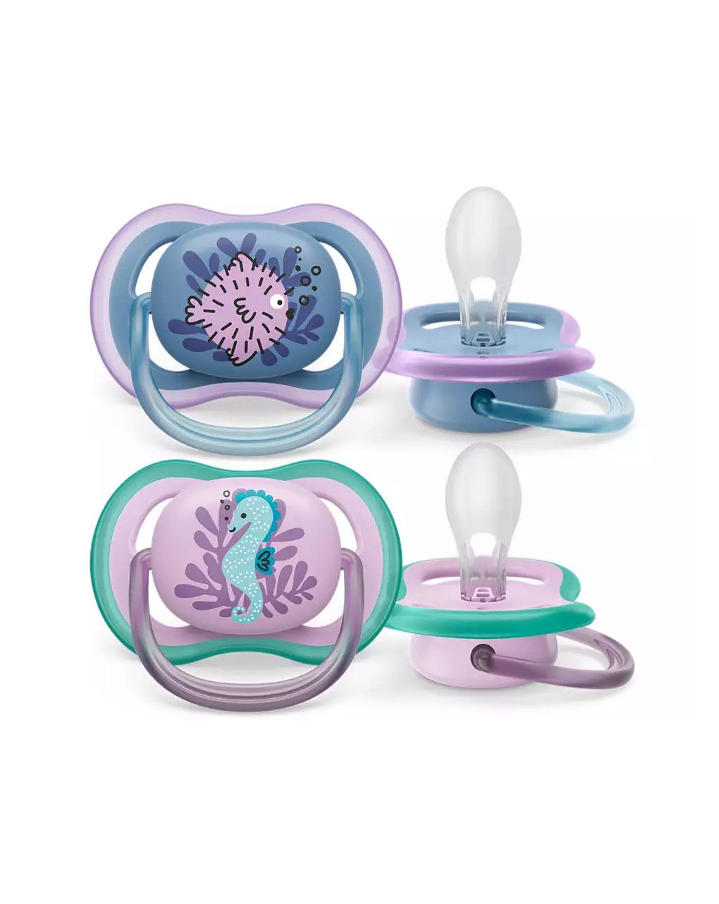 Philips avent πιπίλα ultra air sea horse-puffer fish 6-18m, scf085/61