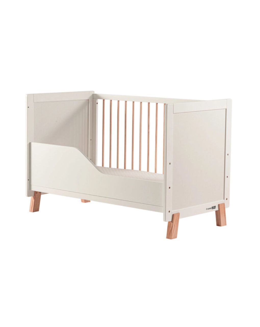 Freeon ξύλινο βρεφικό κρεβάτι ava λευκό-φυσικό 60x120cm 49164 - Freeon