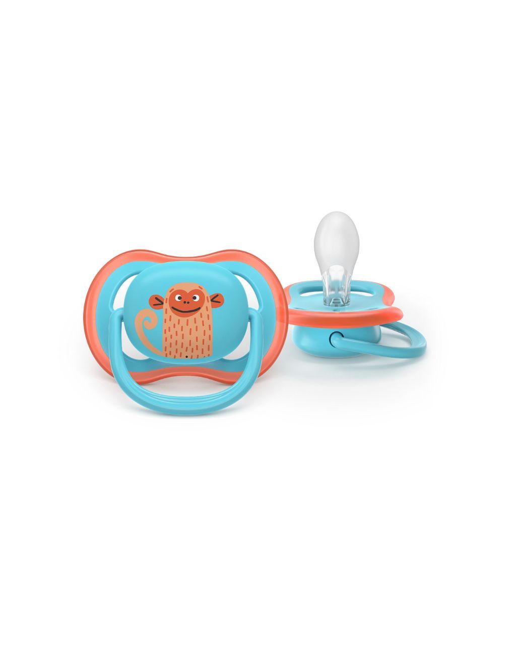 Philips avent πιπίλα σιλικόνης ultra air 2τμχ 8 μηνών+ μαϊμού/βάτραχος scf349/58 - Philips Avent