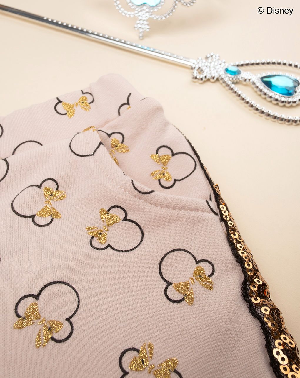 βρεφικό παντελόνι φόρμας μπεζ με τη minnie για κορίτσι - Prénatal