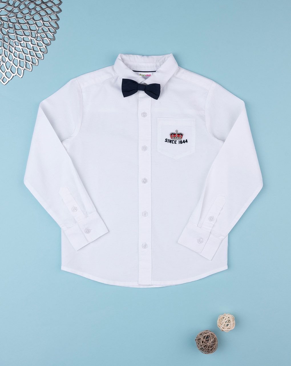 παιδικό πουκάμισο λευκό με παπιγιόν για αγόρι