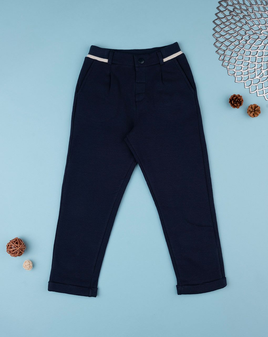 παιδικό παντελόνι μπλε από φέλπα για αγόρι