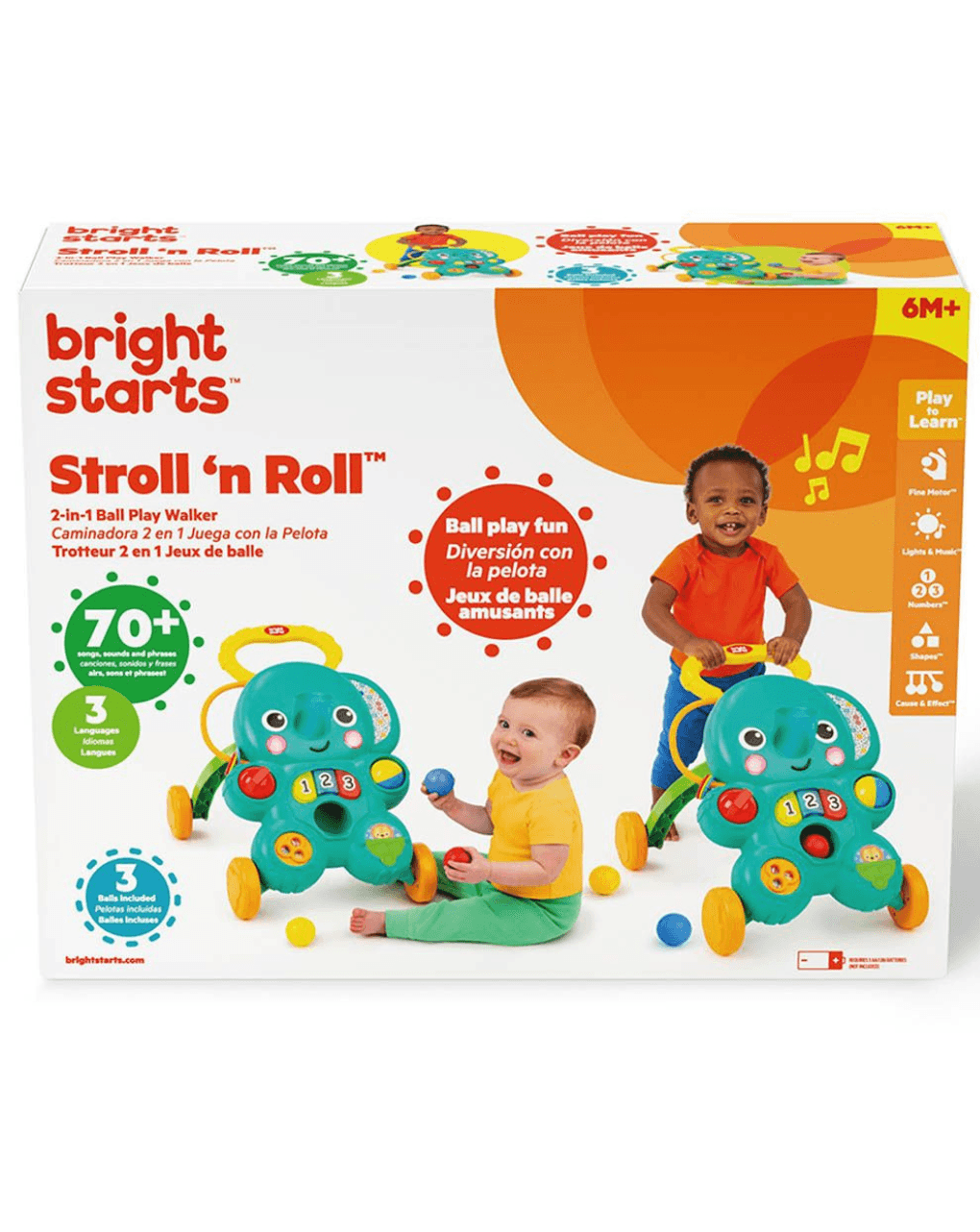 Bright starts kids ii stroll 'n roll 2-in-1 ball play walker 12892 - KIDS II