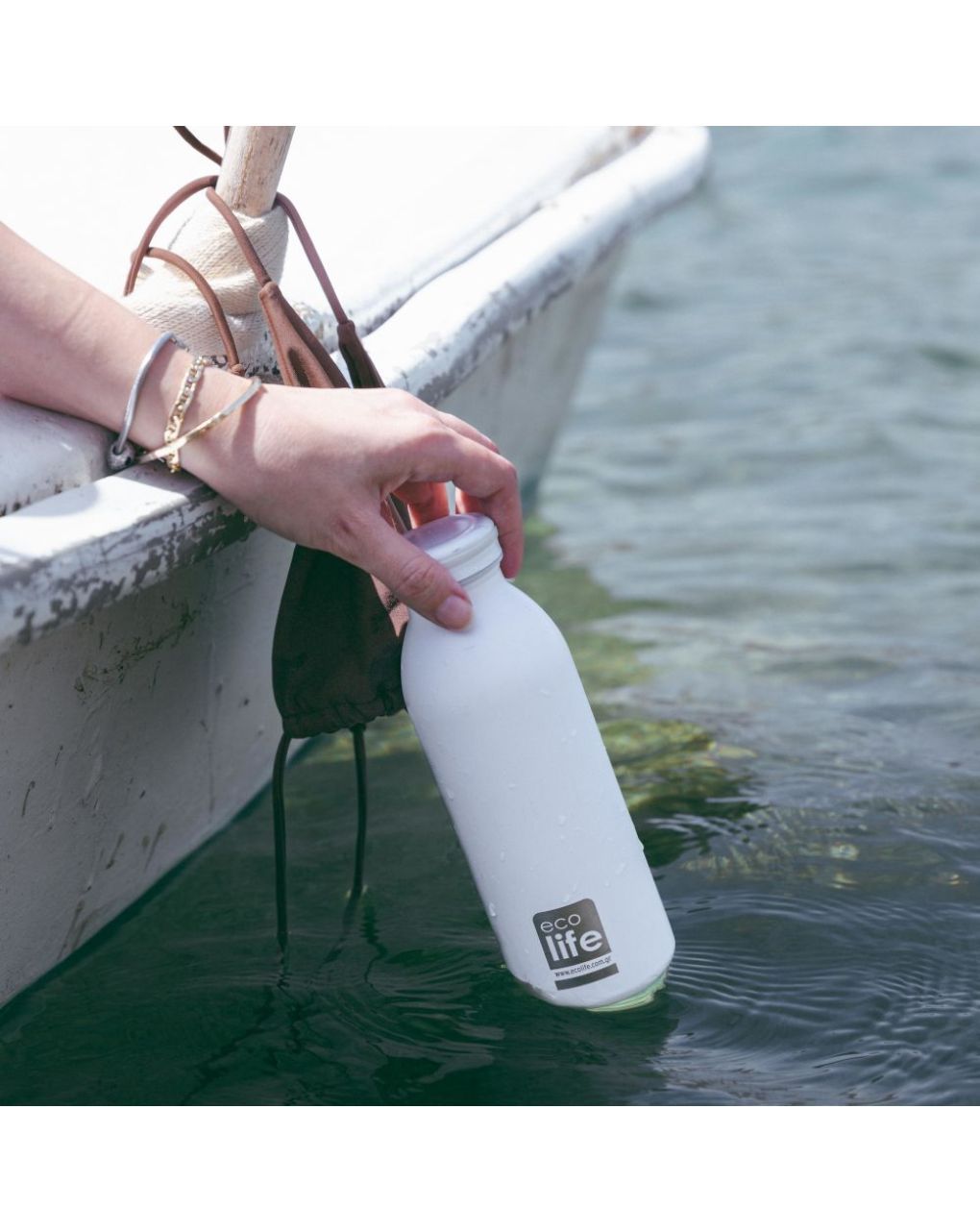 Ecolife μπουκάλι θερμός 450ml pastel white 33-bo-3045 - Ecolife