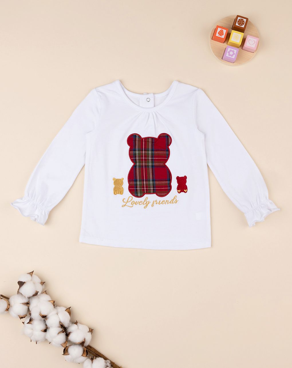 βρεφική μπλούζα λευκή lovely friends για κορίτσι