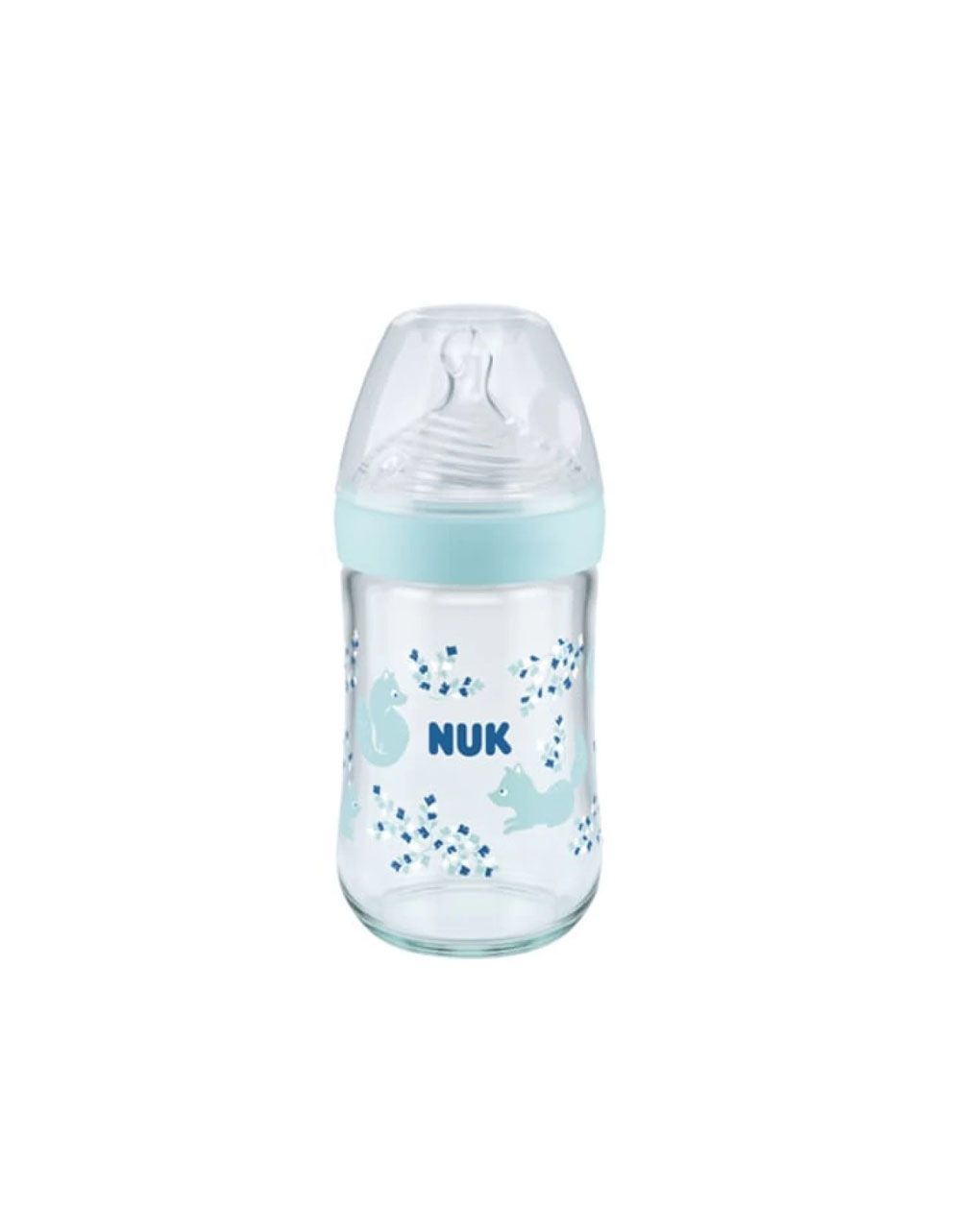 Nuk μπιμπερό γυάλινο με θηλή σιλικόνης nature sense soft 6-18m medium 240ml - Nuk