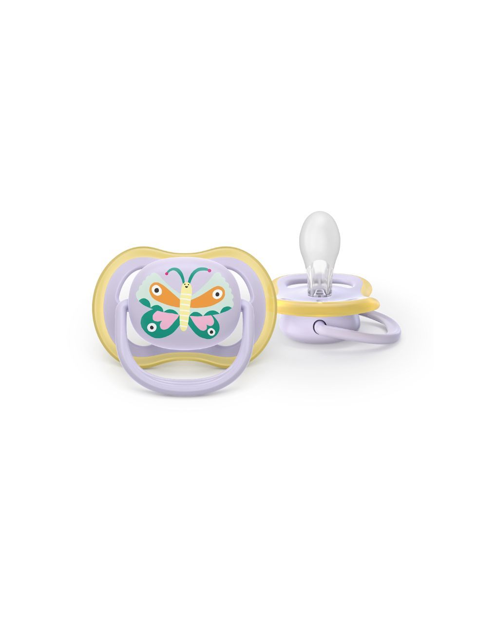 Philips avent πιπίλα σιλικόνης ultra air 2τμχ 0-6 μηνών παπαγάλος/πεταλούδα scf087/04 - Philips Avent