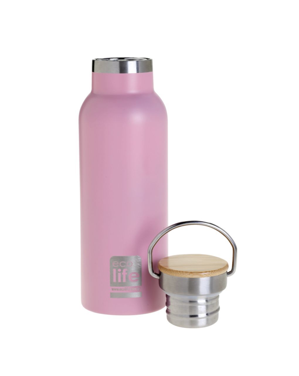 Ecolife μπουκάλι θερμός bamboo lid 500ml pink 33-bo-3043 - Ecolife