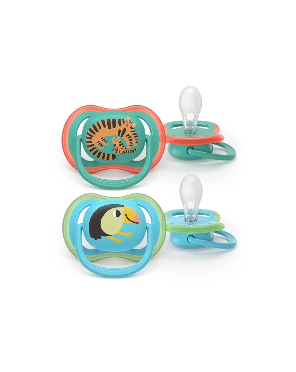 Philips avent πιπίλα ultra air 2τμχ 6-18m tiger-bird scf087/11