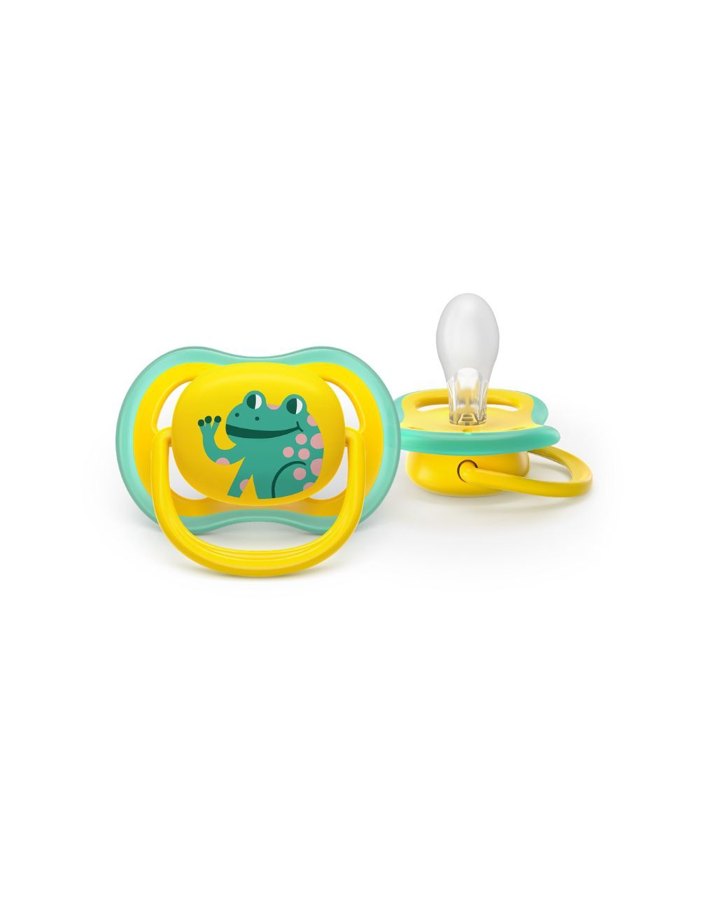 Philips avent πιπίλα σιλικόνης ultra air 2τμχ 8 μηνών+ μαϊμού/βάτραχος scf349/58 - Philips Avent