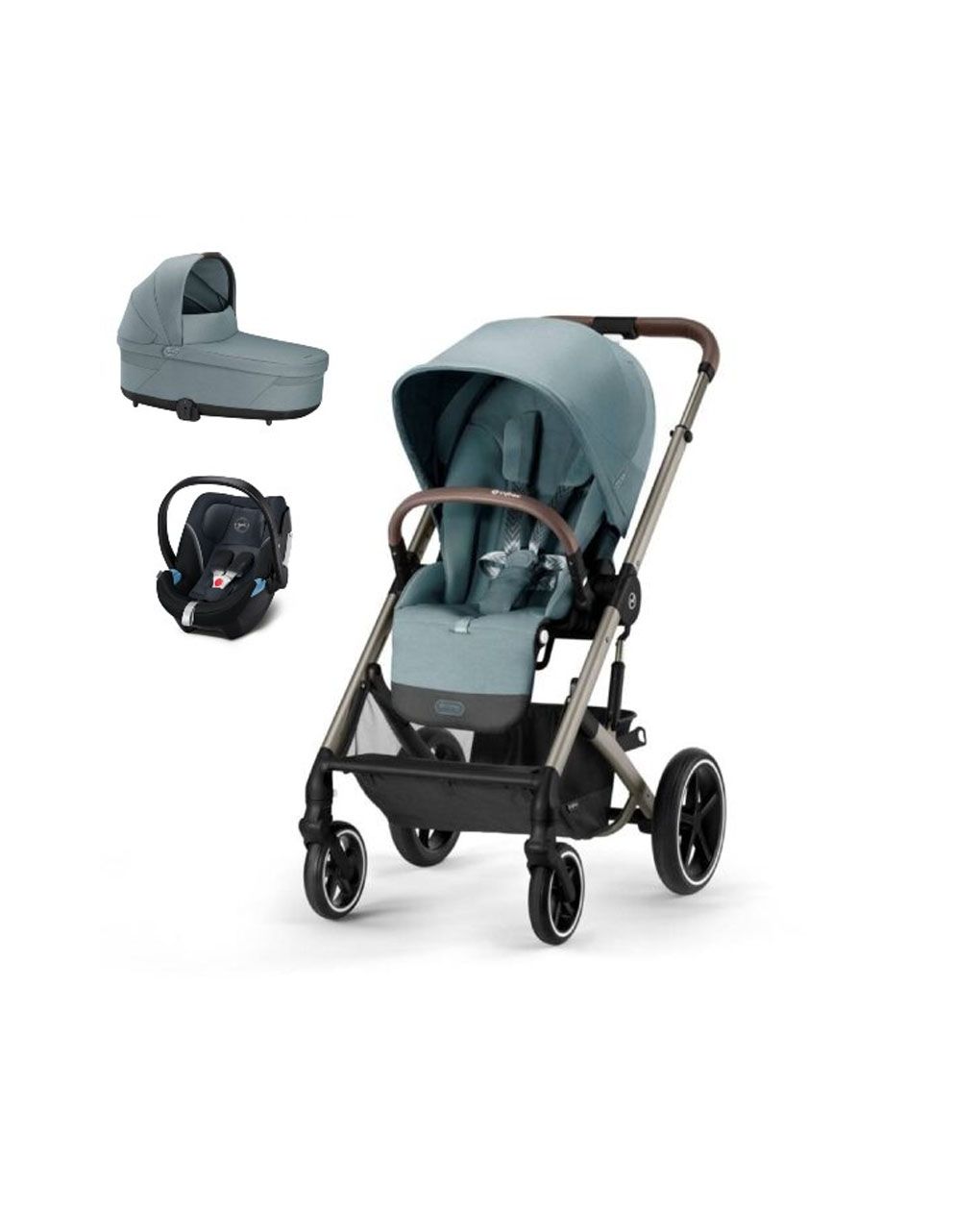 Cybex καρότσι 3σε1 balios s lux sky blue με κάθισμα aton s2 i-size + port bebe + αντάπτορες - Cybex