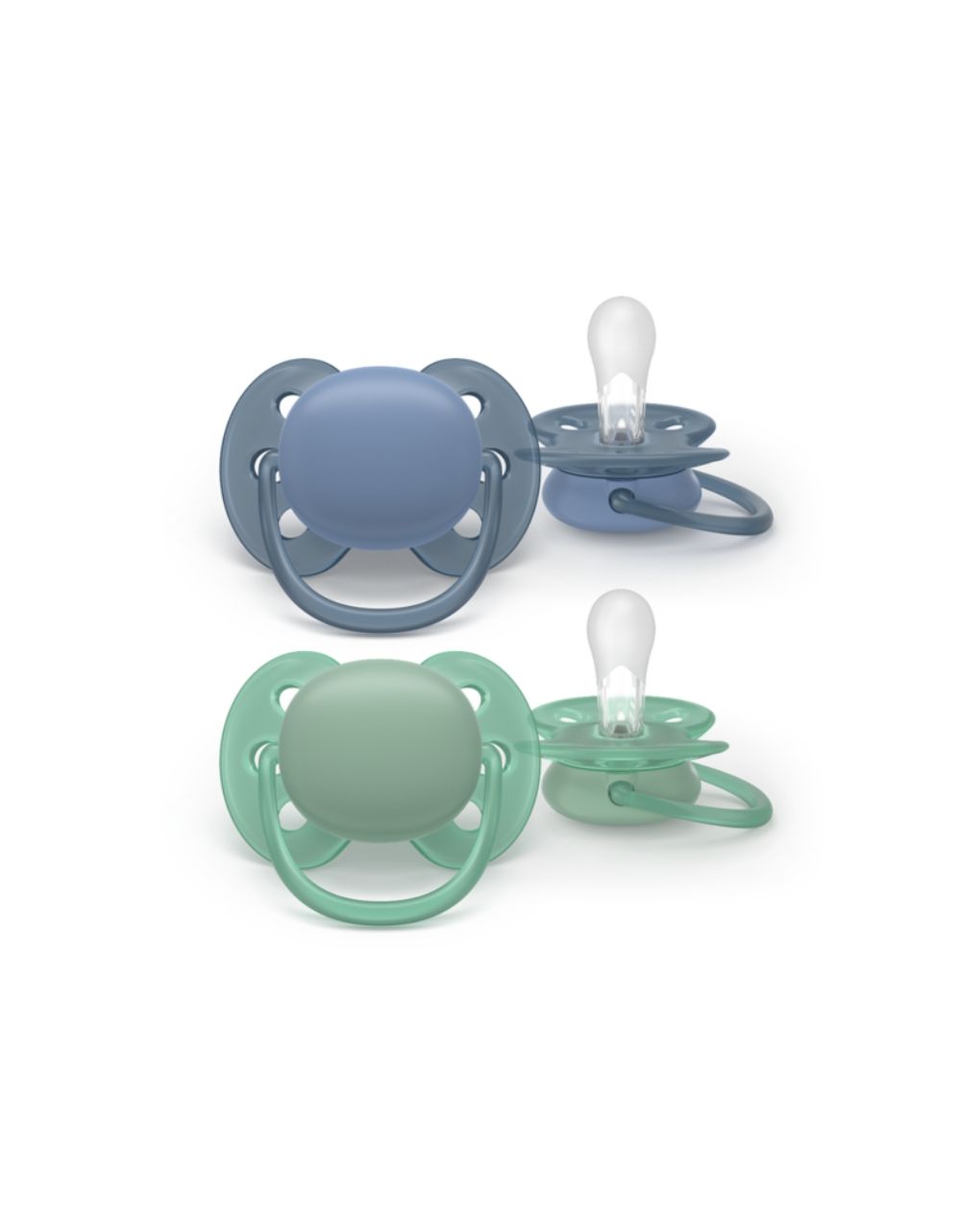 Philips avent πιπίλα ultra soft 2τμχ 6-18m blue-green scf091/42