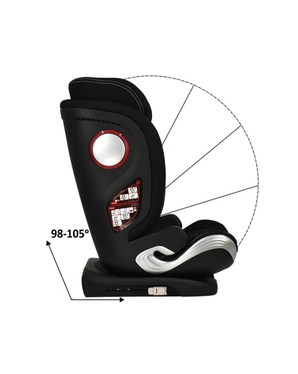 Bebe stars κάθισμα αυτοκινήτου isofix leon plus i-size (100-150cm) black 944-188 - Bebe Stars