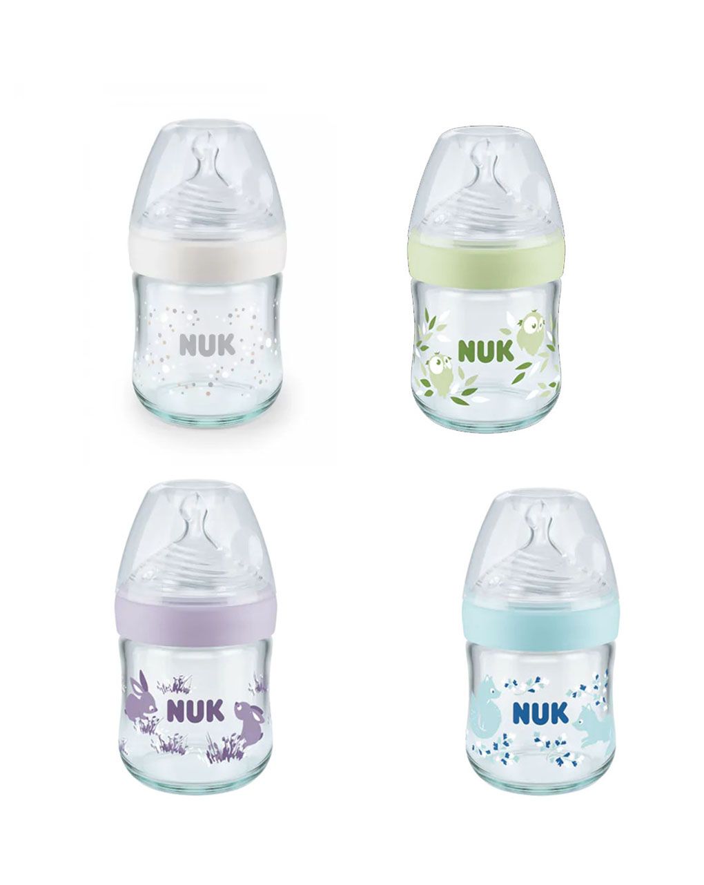 Nuk μπιμπερό γυάλινο με θηλή σιλικόνης nature sense soft 0-6m small 120ml - Nuk