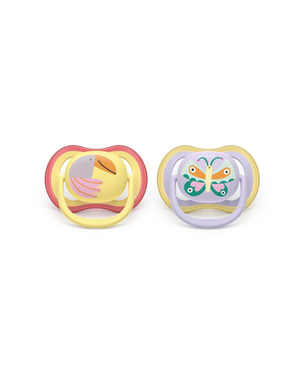 Philips avent πιπίλα σιλικόνης ultra air 2τμχ 0-6 μηνών παπαγάλος/πεταλούδα scf087/04 - Philips Avent