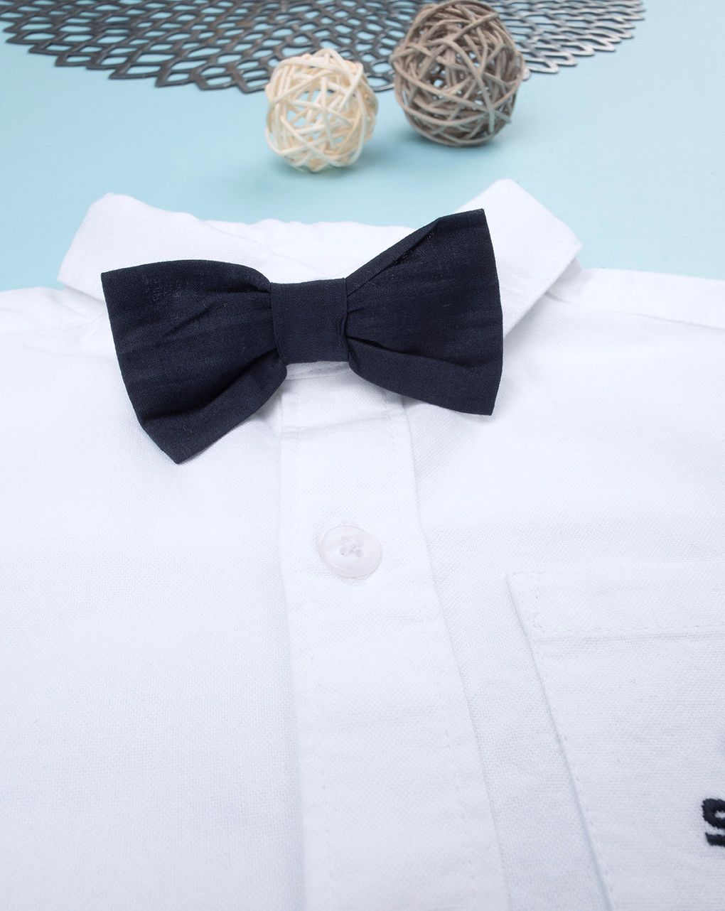 παιδικό πουκάμισο λευκό με παπιγιόν για αγόρι - Prénatal