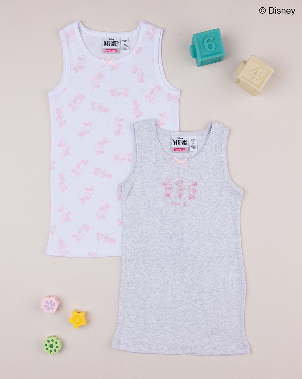 παιδικά φανελάκια πακέτο x2 με τη minnie για κορίτσι