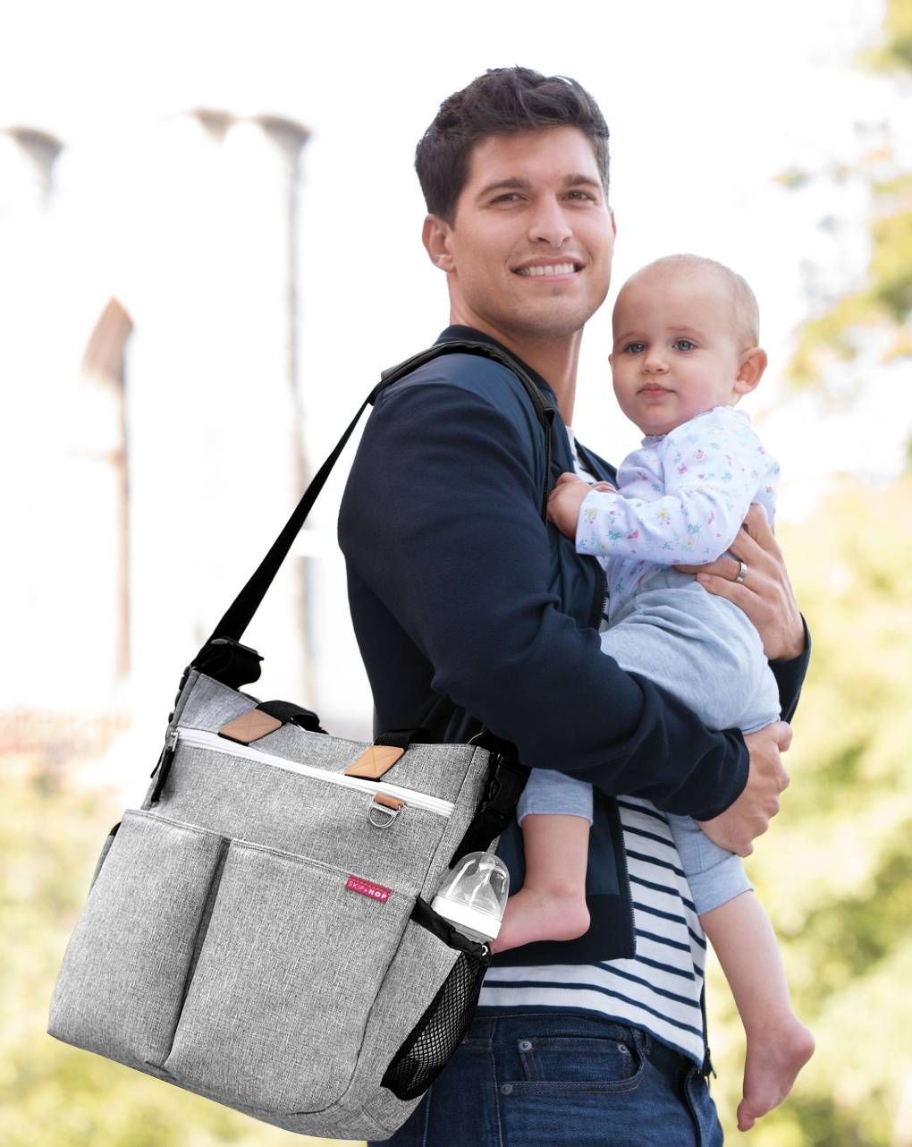 Skip hop τσάντα αλλαξιέρα duo signature grey melange - SKIP HOP