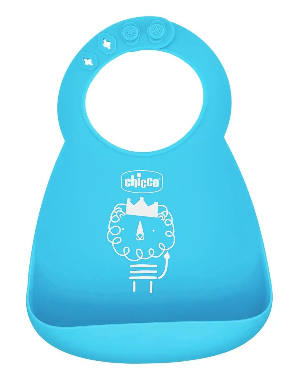 Chicco σαλιάρα σιλικόνης για ψίχουλα- μπλε 1τεμ - Chicco