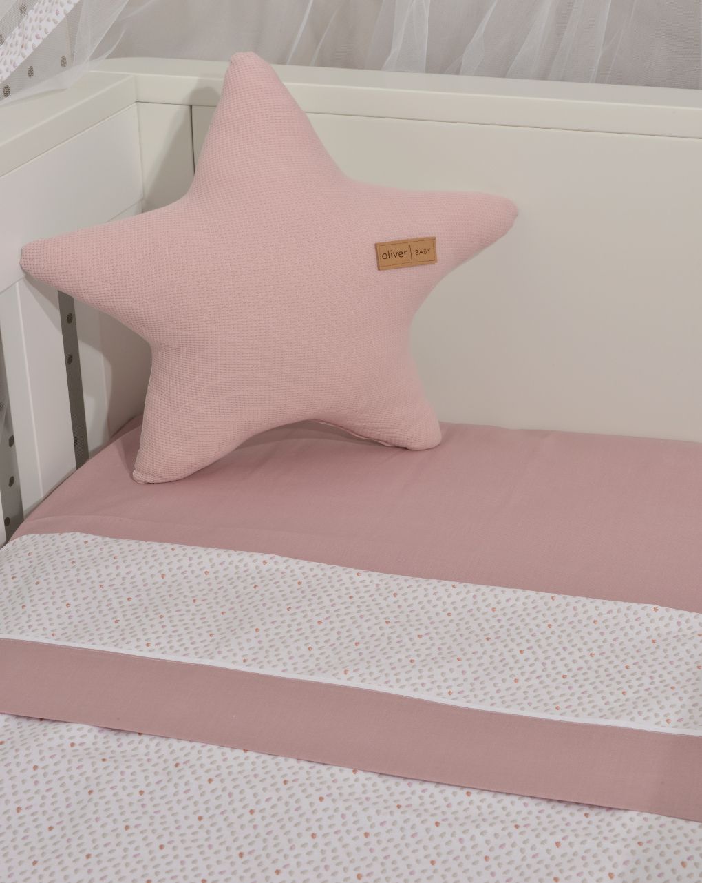 Baby oliver σετ σεντόνια λίκνου x2 dusty pink 46-6704-402