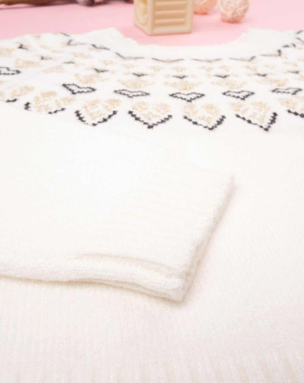 παιδικό πουλόβερ λευκό ζακάρ για κορίτσι - Prénatal