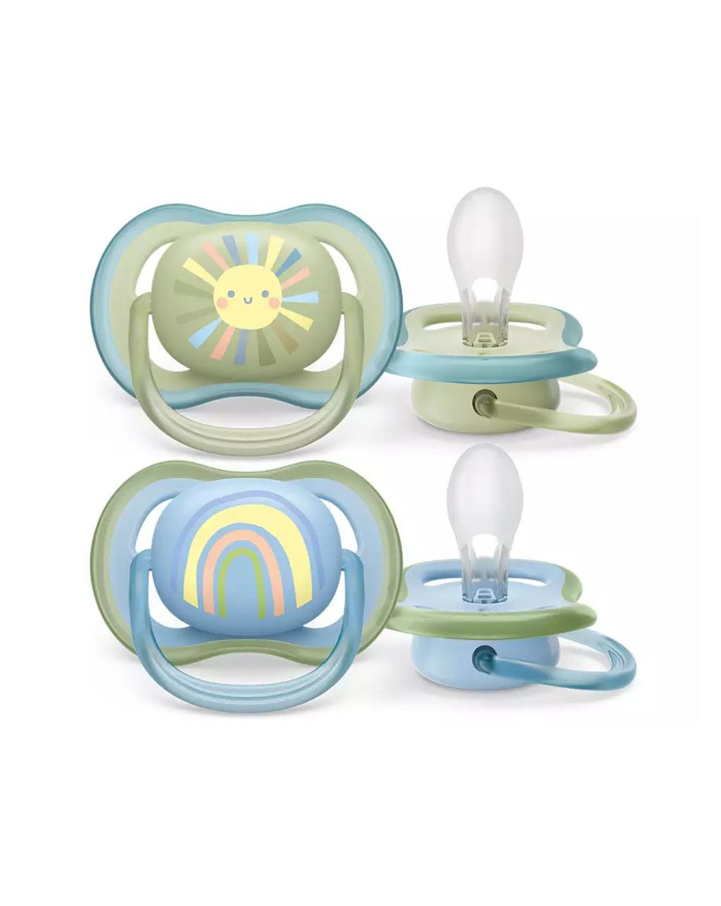 Philips avent πιπίλα ultra air blue sun-rainbow 0-6m, scf085/58